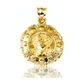Reversible Jesus and Guadalupe Medallion Pendant Tiny - 10K Yellow Gold
