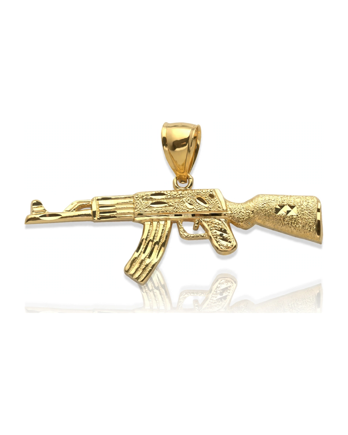Rifle Pendant AK Style - 10K Yellow Gold