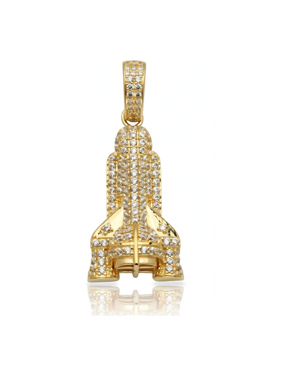 Rocket Pendant with CZ Small - 10K Gold