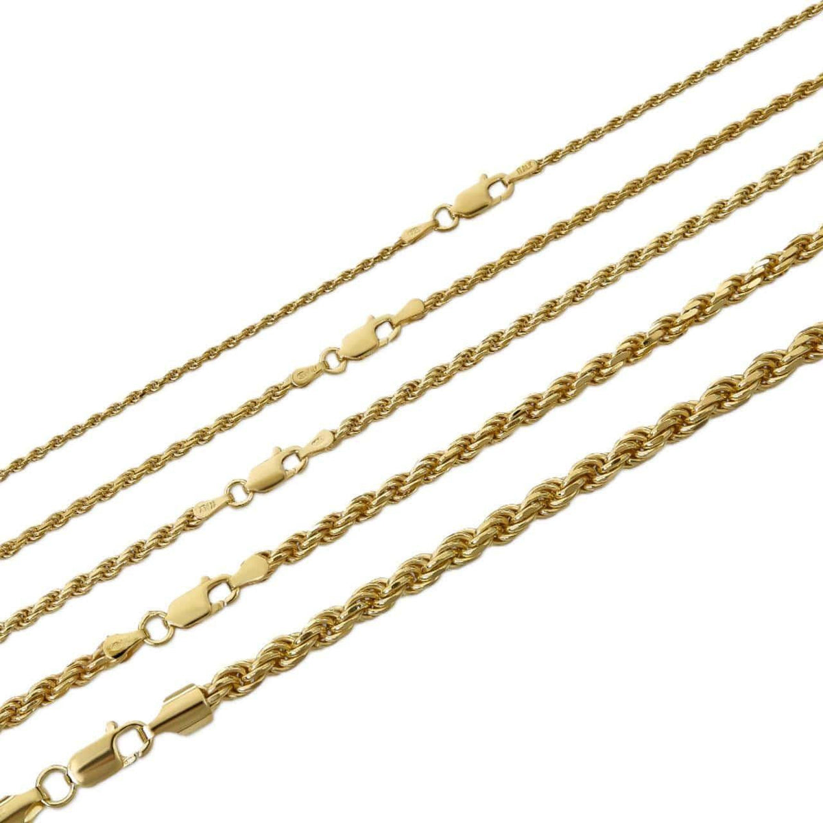 Rope Chain Necklace - 14k Gold Vermeil 925 Sterling Silver