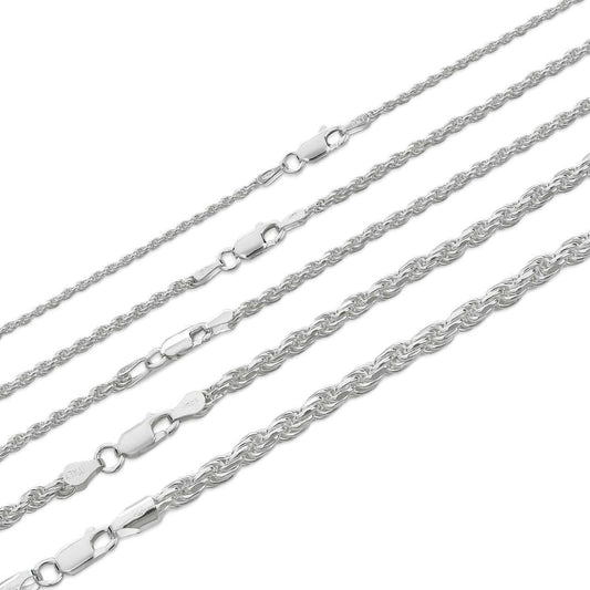 Rope Chain Necklace - 925 Sterling Silver