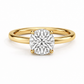 14K Round Solitaire — Flat Edge