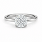 14K Round Solitaire — Flat Edge