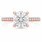 14K Round Solitaire — Hidden Halo Pave