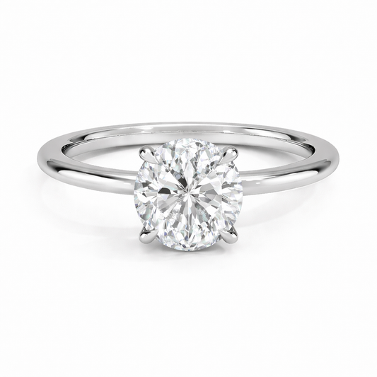 14K Round Solitaire — Cathedral
