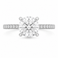 14K Round Solitaire — Hidden Halo Pave