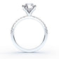 14K Round Solitaire — Hidden Halo Pave