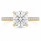 14K Round Solitaire — Hidden Halo Pave
