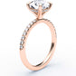 14K Round Solitaire — Hidden Halo Pave