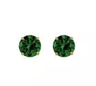 14K Solid Yellow Gold 5mm Round Birthstone Stud Earrings with Push Back