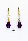 14k Yellow Gold Tear Drop Dangle leverback Earrings