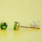 4K Yellow Gold 3mm Round Birthstone Stud Earrings with Push Back