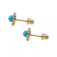 14k Yellow Gold Turquoise Stud Earrings/ Screw Back