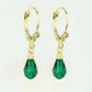 14k Yellow Gold Tear Drop Dangle leverback Earrings