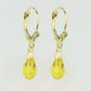 14k Yellow Gold Tear Drop Dangle leverback Earrings