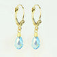 14k Yellow Gold Tear Drop Dangle leverback Earrings