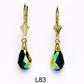 14k Yellow Gold Tear Drop Dangle leverback Earrings