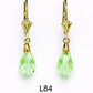 14k Yellow Gold Tear Drop Dangle leverback Earrings