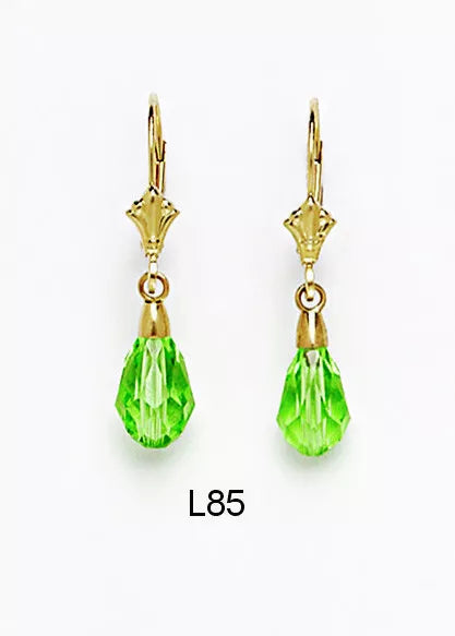 14k Yellow Gold Tear Drop Dangle leverback Earrings