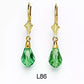 14k Yellow Gold Tear Drop Dangle leverback Earrings