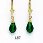 14k Yellow Gold Tear Drop Dangle leverback Earrings