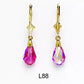 14k Yellow Gold Tear Drop Dangle leverback Earrings