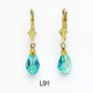 14k Yellow Gold Tear Drop Dangle leverback Earrings