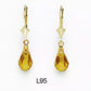 14k Yellow Gold Tear Drop Dangle leverback Earrings