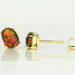 14k Yellow or White Gold Oval Opal Stud Earrings / Screw Back