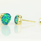 14k Yellow or White Gold Oval Opal Stud Earrings / Screw Back