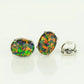 14k Yellow or White Gold Oval Opal Stud Earrings / Screw Back