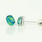 14k Yellow or White Gold Oval Opal Stud Earrings / Screw Back