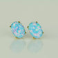 14k Yellow or White Gold Oval Opal Stud Earrings / Screw Back