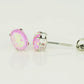 14k Yellow or White Gold Oval Opal Stud Earrings / Screw Back