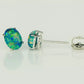 14k Yellow or White Gold Oval Opal Stud Earrings / Screw Back