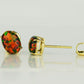 14k Yellow or White Gold Oval Opal Stud Earrings / Screw Back