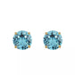 14K Solid Yellow Gold 5mm Round Birthstone Stud Earrings with Push Back