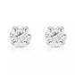 14k White gold round bright clear CZ martini prong set stud earrings1.5-10mm