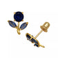 14k Yellow Gold CZ Flower Birthstone Stud Screw Back Earrings