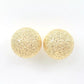 14k Yellow Solid Gold Laser Cut Ball Stud Earrings