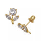 14k Yellow Gold CZ Flower Birthstone Stud Screw Back Earrings