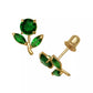 14k Yellow Gold CZ Flower Birthstone Stud Screw Back Earrings