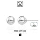 14k White Gold Ball Stud Earrings Top Quality High Polish