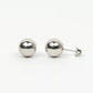 14k White Gold Ball Stud Earrings Top Quality High Polish