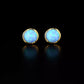 14k Yellow Gold Round Opal Stud Earrings/ Screw Back