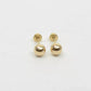 14k Solid Yellow Gold Ball stud earrings with screw back round High Polish