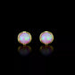 14k Yellow Gold Round Opal Stud Earrings/ Screw Back