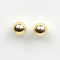 14k Solid Yellow Gold Ball stud earrings with screw back round High Polish