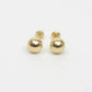 14k Solid Yellow Gold Ball stud earrings with screw back round High Polish