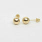 14k Solid Yellow Gold Ball stud earrings with screw back round High Polish